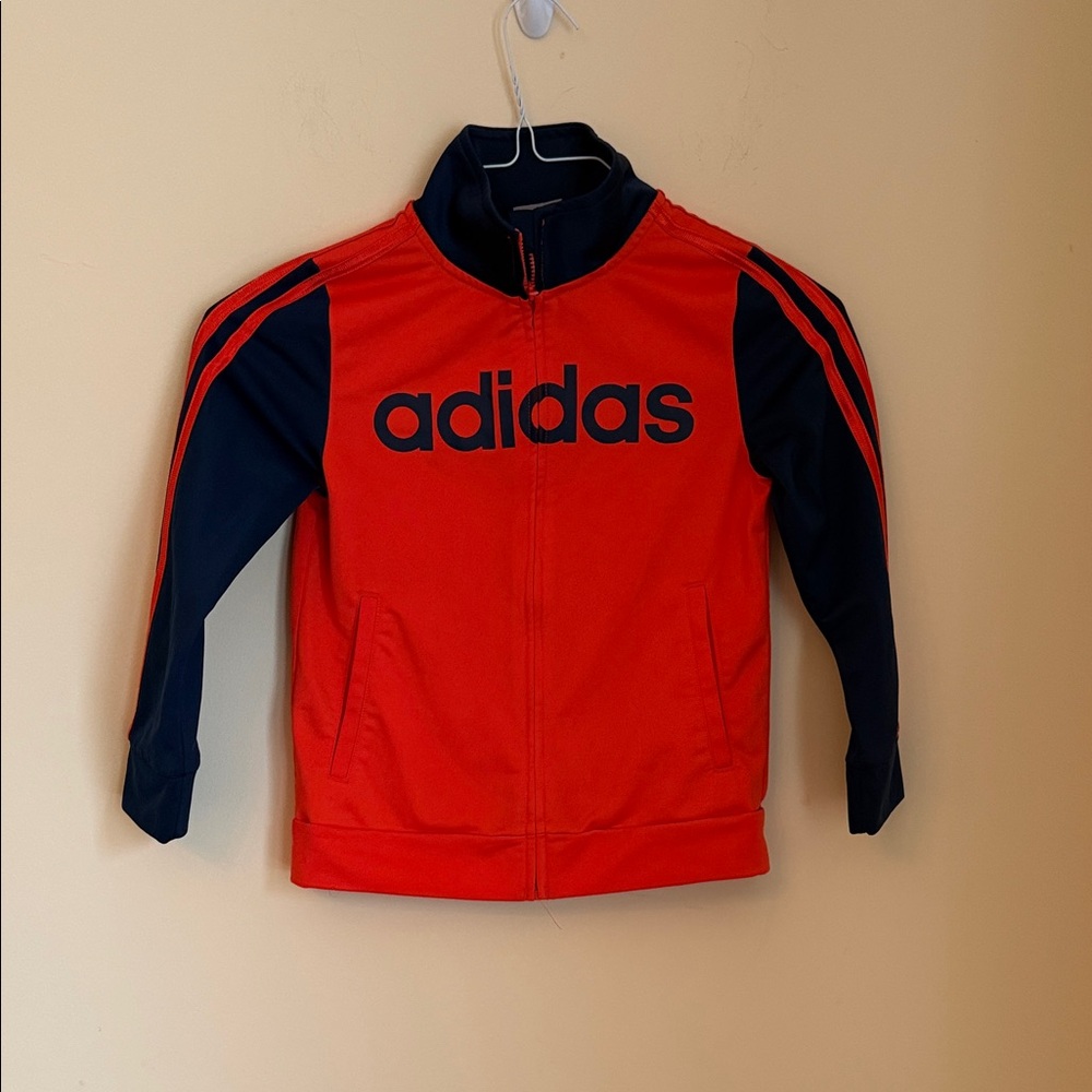 Adidas Bold Red and Black Zip Jacket Sz 7